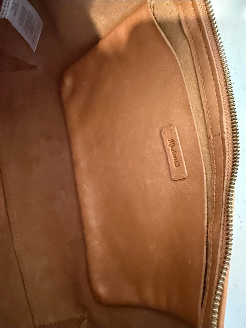 Madewell Cognac Leather Hobo Shoulder Bag - Picture 3 of 4